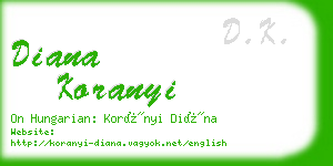 diana koranyi business card